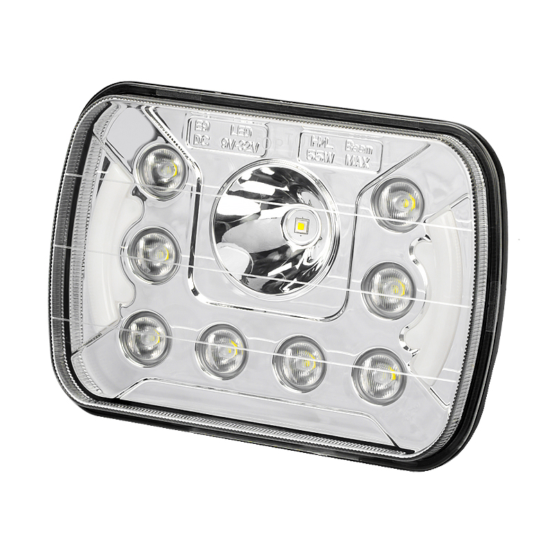 5x7 Inch 55W Square LED Headlight